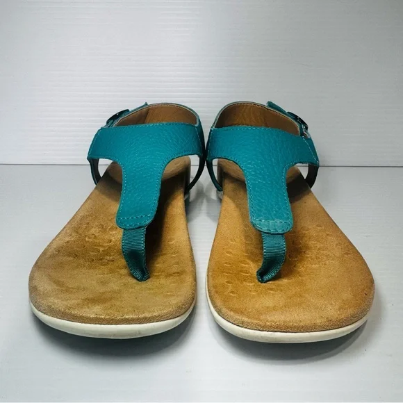 Vionic Terra Women's Teal Leather Sandals Size 7.5 - Picture 4 of 13